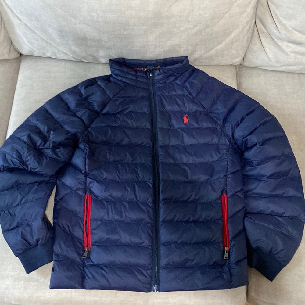 Used boys polo LIGHT weight puffer jacket. Ralph Lauren boys size MEDIUM 10-12